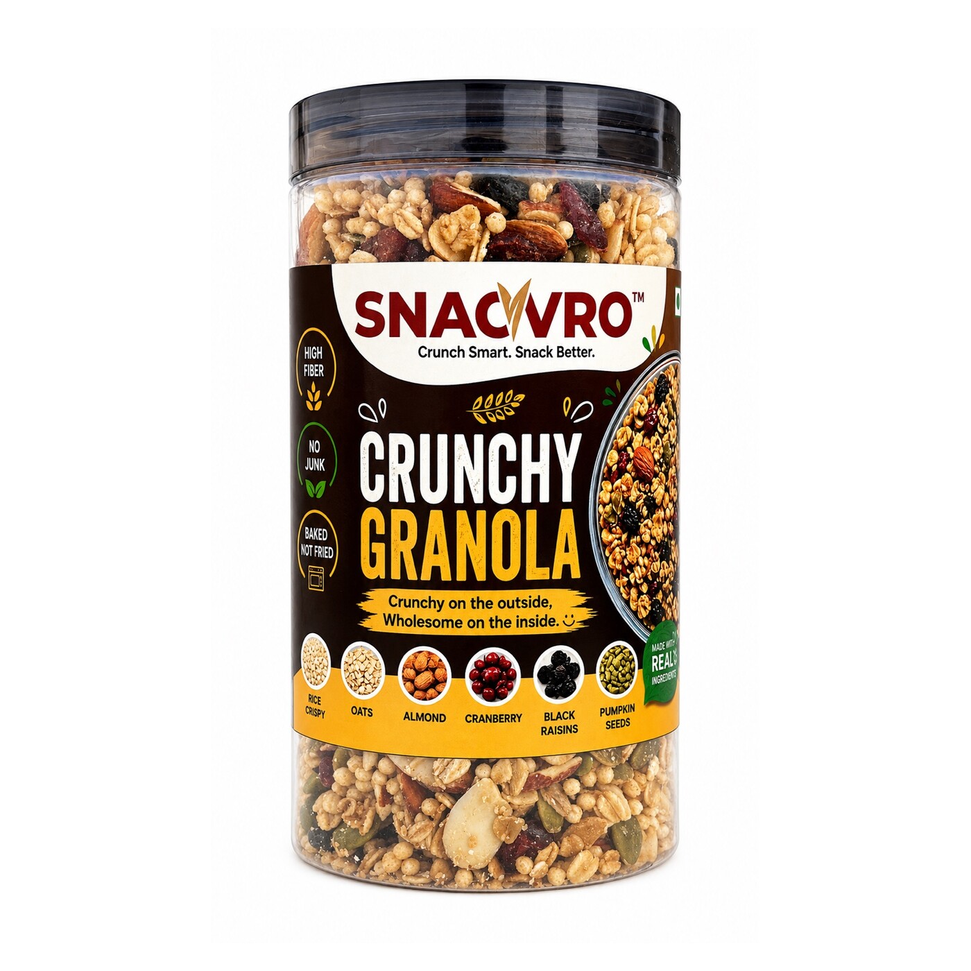 SNACVRO Crunchy Granola jar
