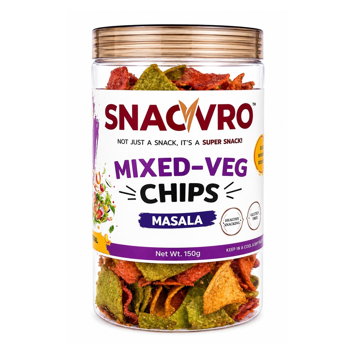 SNACVRO Mixed Veg Chips jar