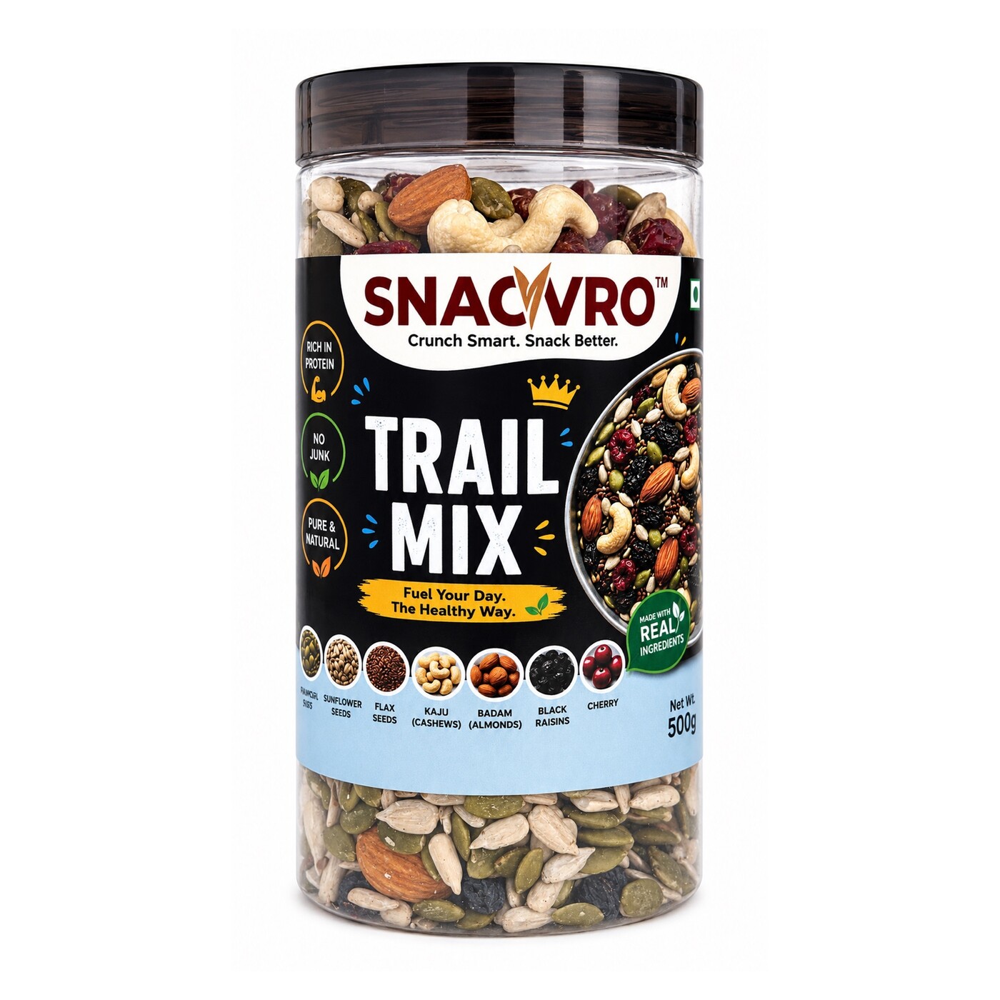 SNACVRO Trail Mix jar